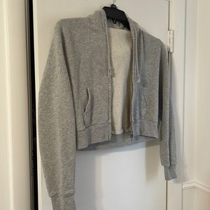 Grey cropped hoodie from PacSun